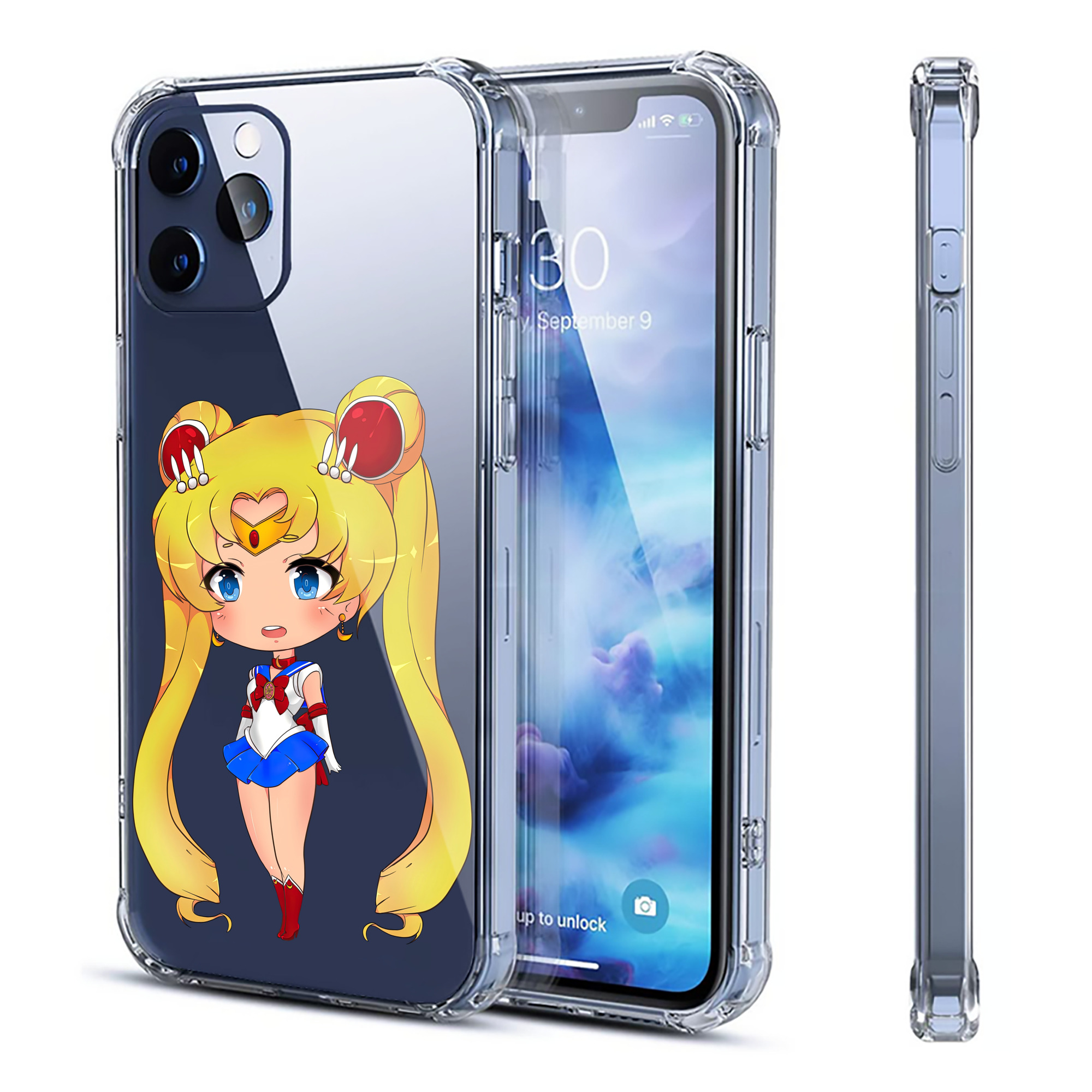 （画像用） 美少女戦士セーラームーン 月野 うさぎ つきの うさぎ Sailor Moon Tsukino Usagi 【iPhone 12シリーズ対応】透明スマホケース（クリアソフトケース）
